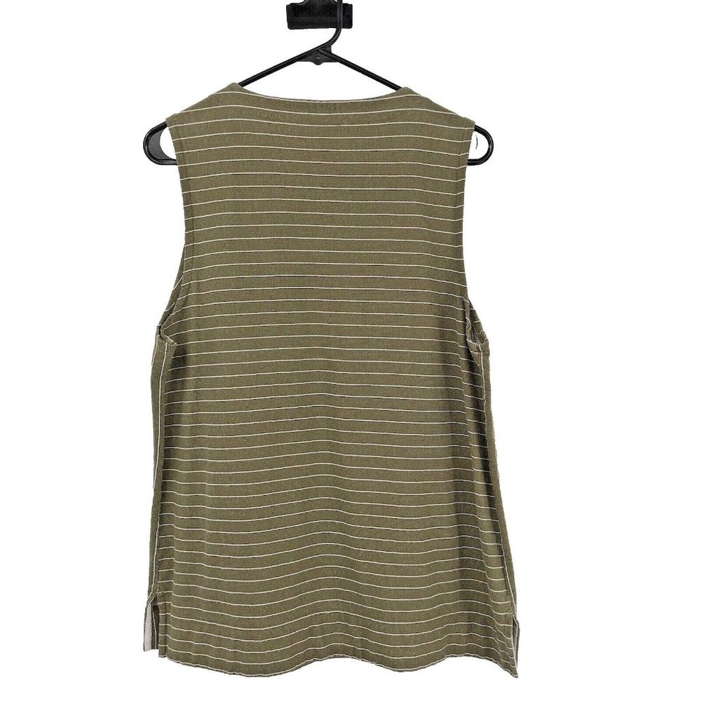 J Crew Blouse Womens L Used Striped Sleeveless - Picture 2 of 16